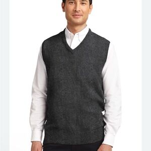 Piombo Men's Dark Gray V-Neck Sweater Vest